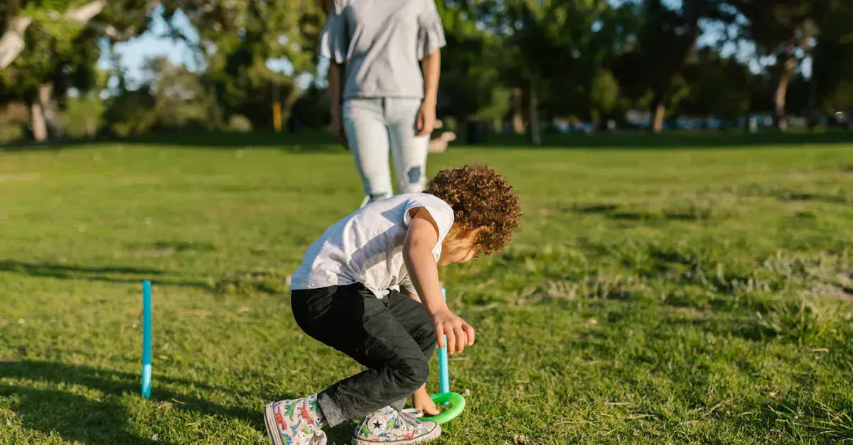 Washer Toss set on a lawn, ready to play